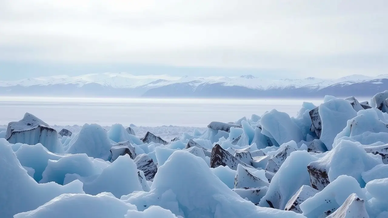 Sonhar com Glaciação: Descubra o Significado Profundo Paisagem glacial com formações de gelo e montanhas nevadas
