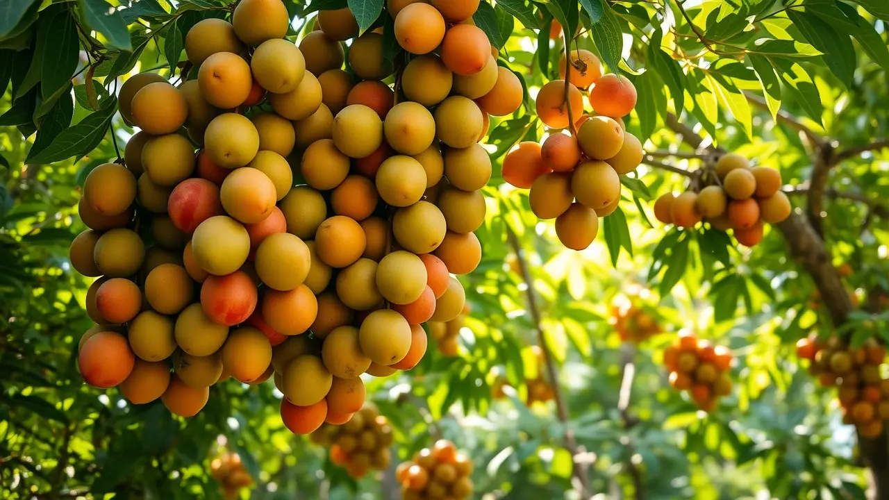 Goiabeira-serrana carregada de frutos maduros