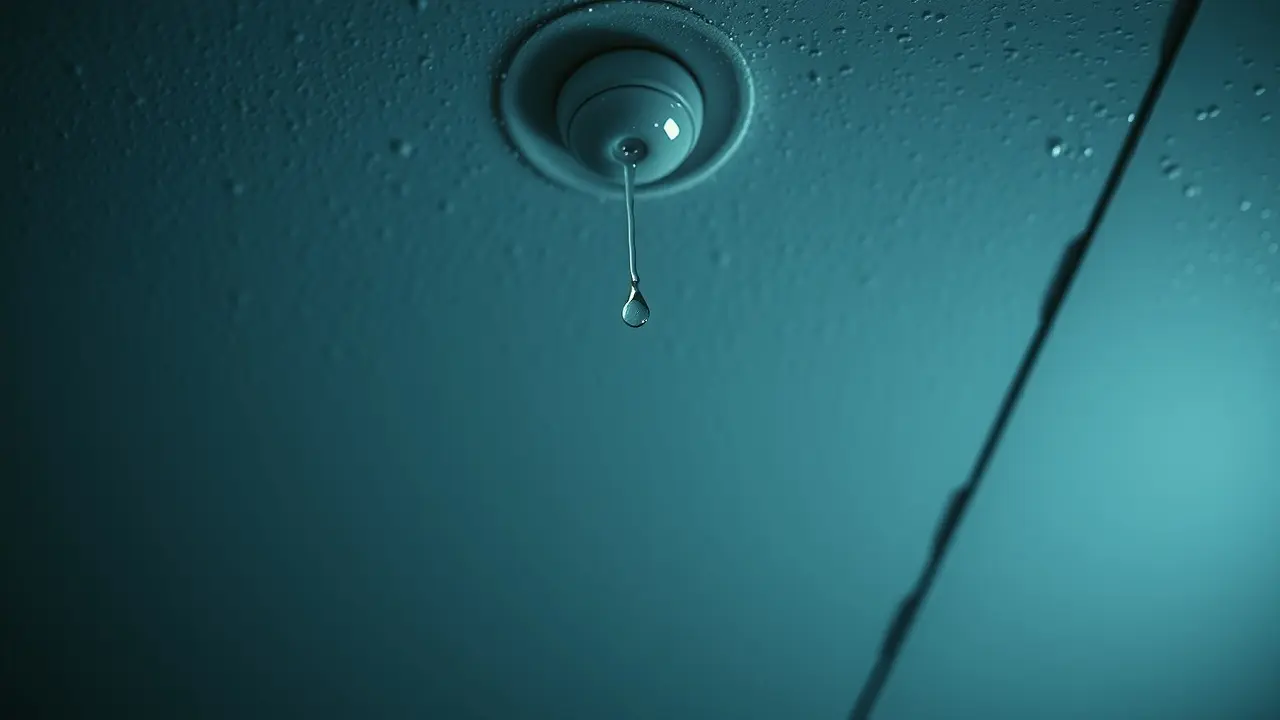 Goteiras no teto pingando.