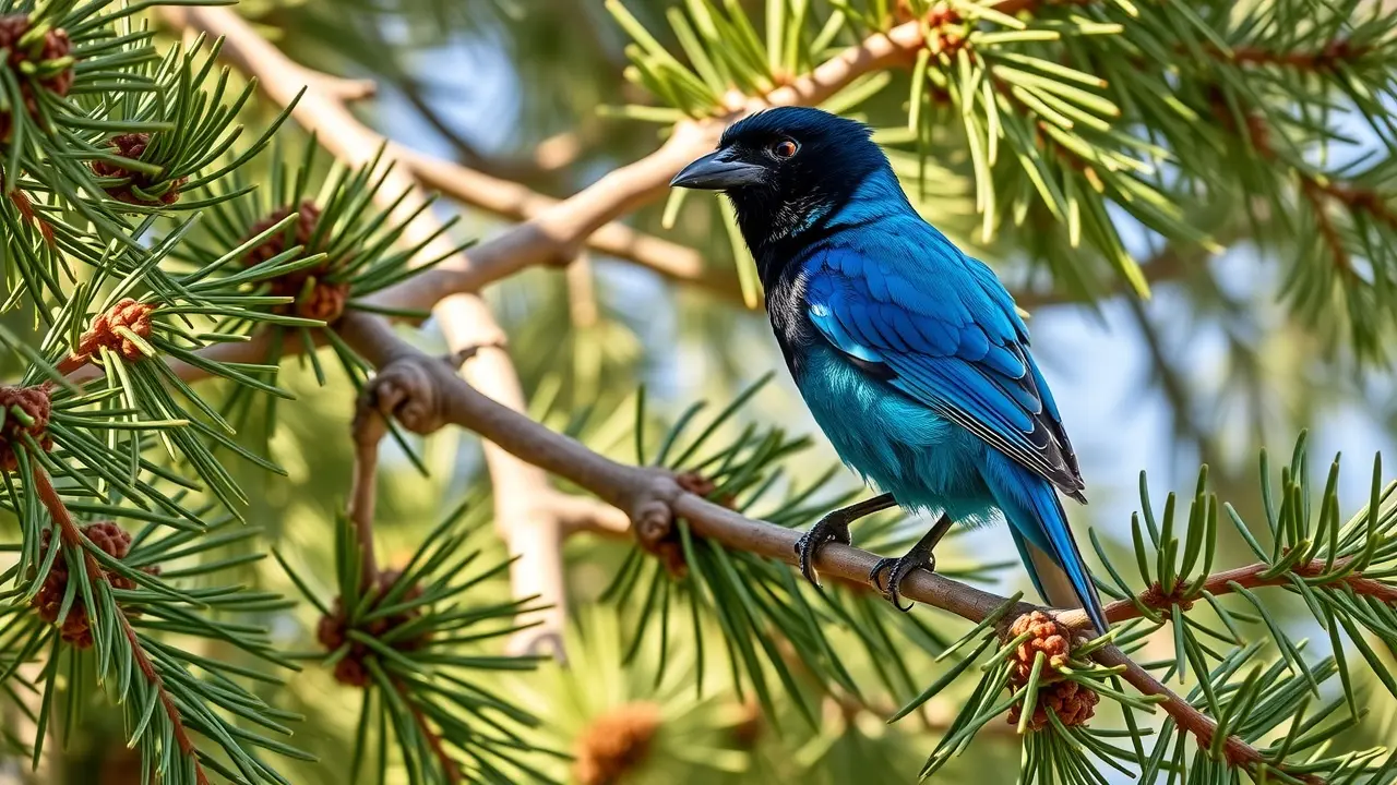 Sonhar com Gralha-Azul: Desvende os Significados Ocultos Gralha-azul em pinheiro-do-paraná