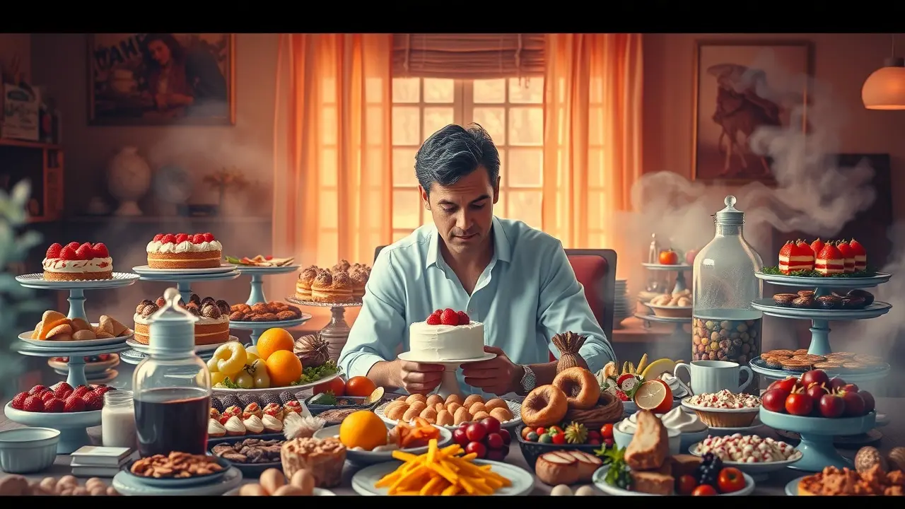 Sonhar com Gula: Descubra o Significado e as Implicações Psicológicas Pessoa sonhando com mesa farta