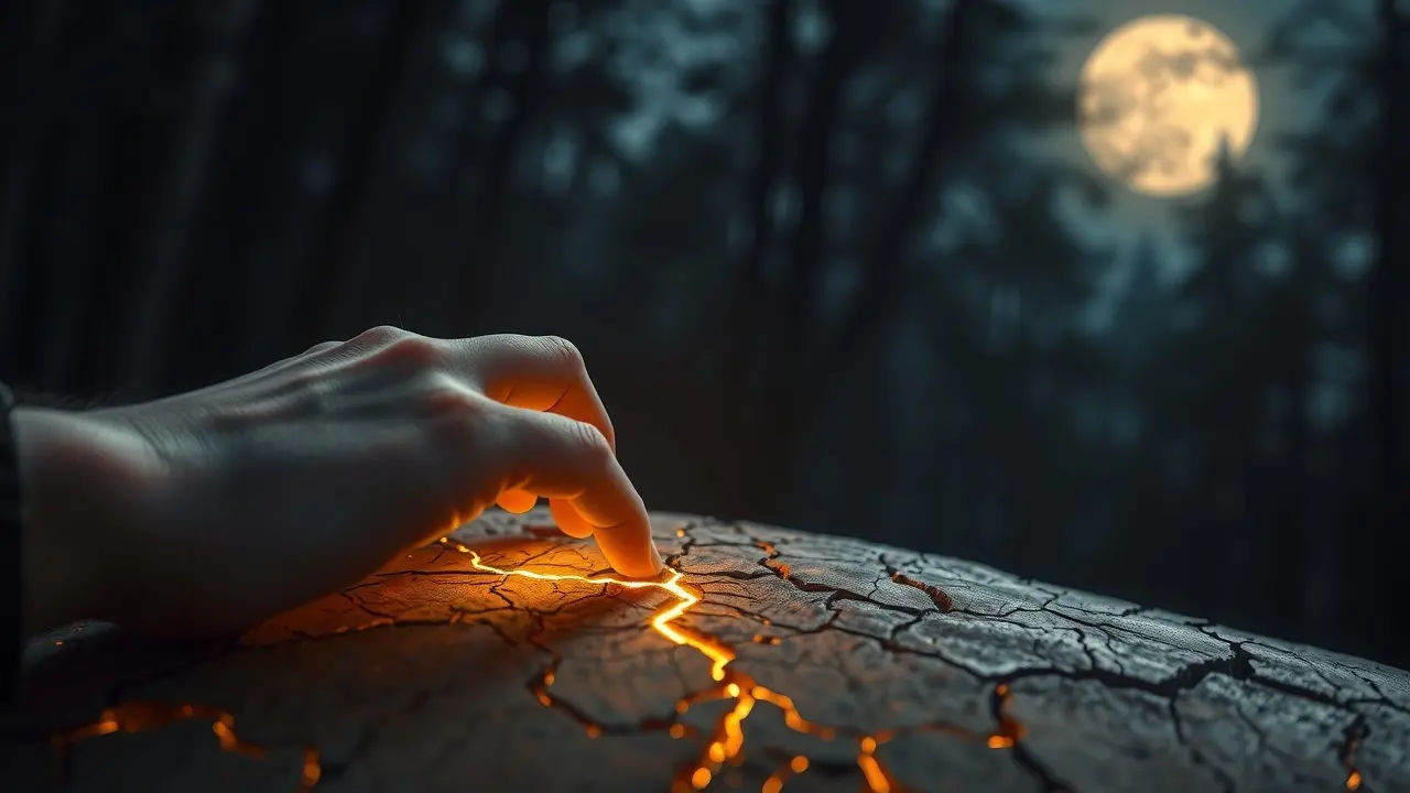 Sonhar com Hanseníase: Desvende os Significados Ocultos Mão tocando pele rachada com luz dourada.