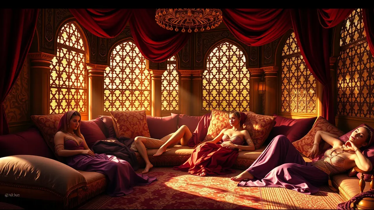 Mulheres em harém luxuoso
