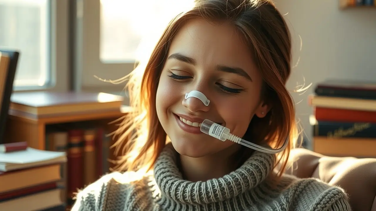 Significado de Sonhar com Hazel Grace: Uma Análise Profunda Mulher com tubo de oxigênio sorrindo