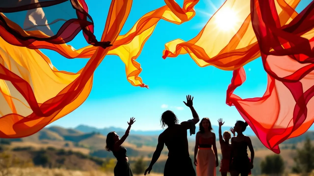 Sonho com Parangolés coloridos de Hélio Oiticica.