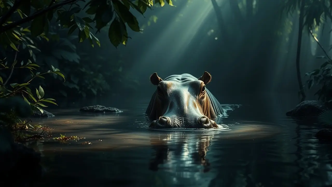 Hipopótamo emergindo da água: sonho e simbolismo