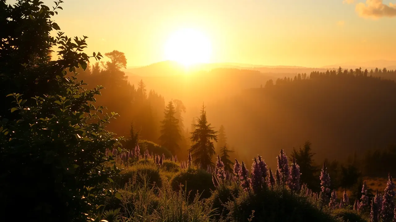 Paisagem onírica do horário do solstício.