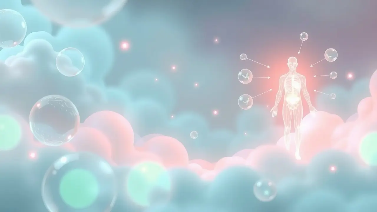 Sonho com hormônios: representação abstrata e serena.