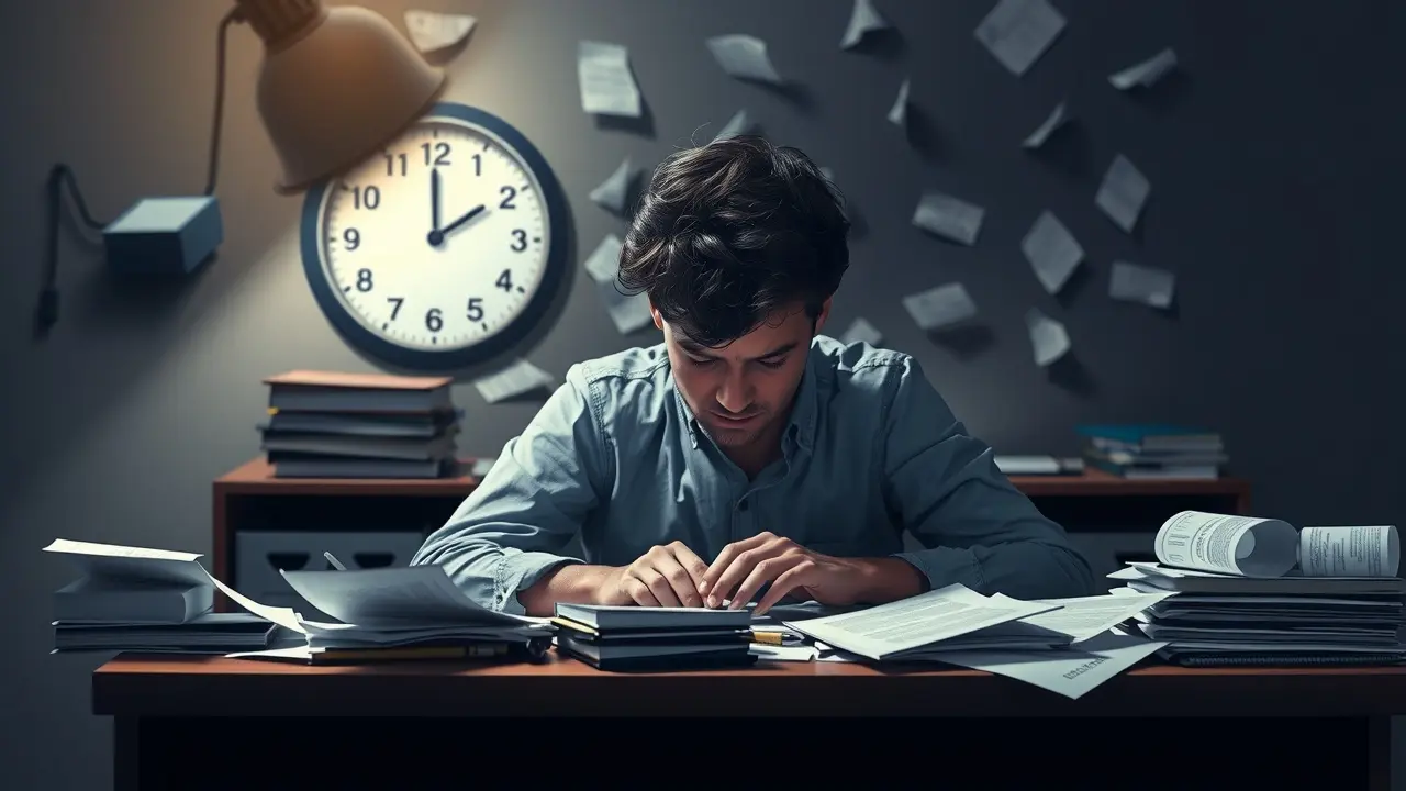 Pessoa ansiosa com o prazo da prova