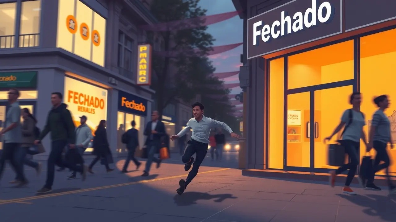 Sonhar com Horário de Fechamento do Comércio: Descubra o Significado Pessoa correndo para loja fechada - Interpretação de sonho