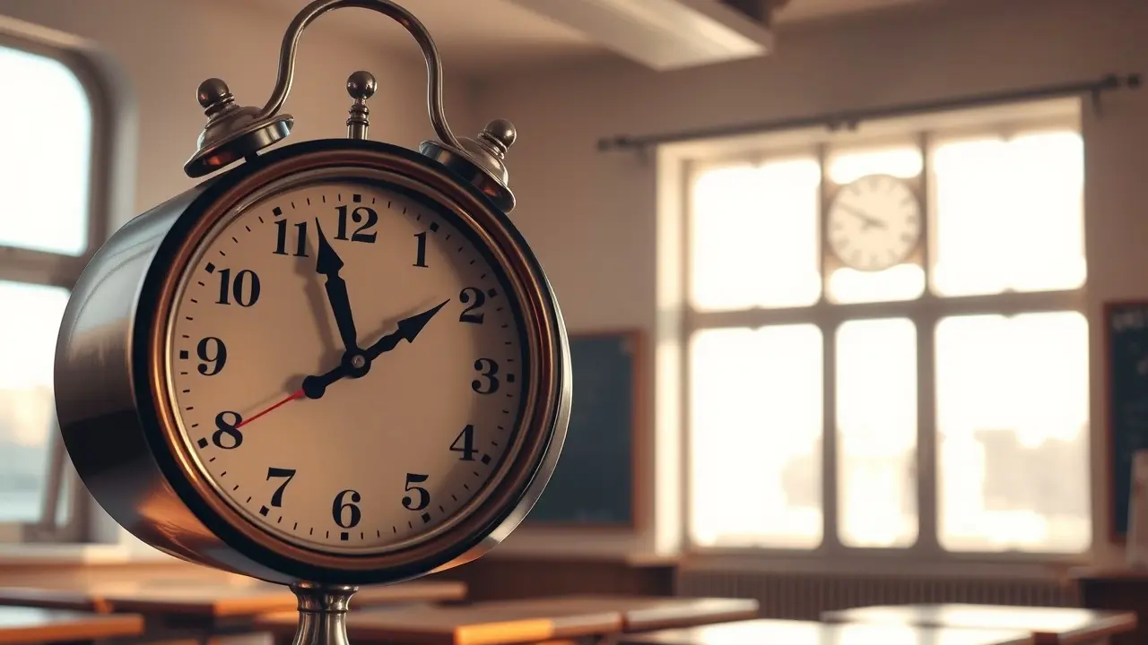 Significado de Sonhar com Horário de Término da Aula Relógio marcando o fim da aula