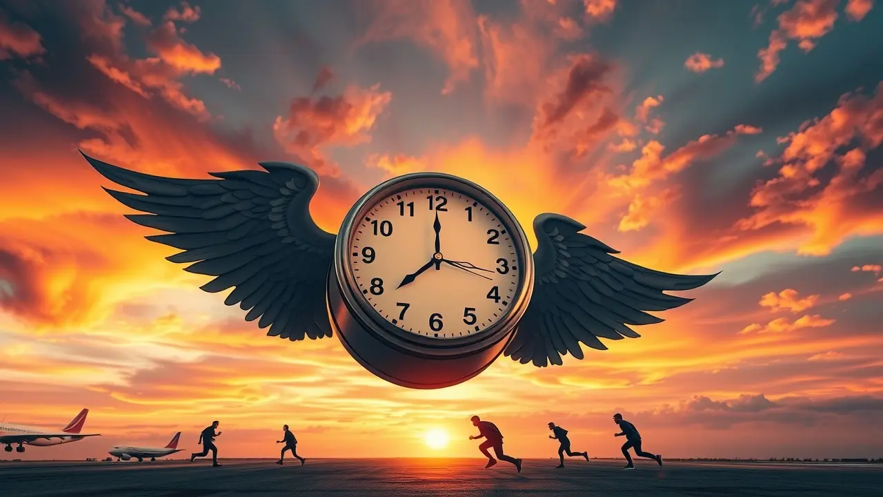 Significado de Sonhar com Horário de Voo: Interpretações e Simbolismos Representação abstrata de sonhar com horário de voo