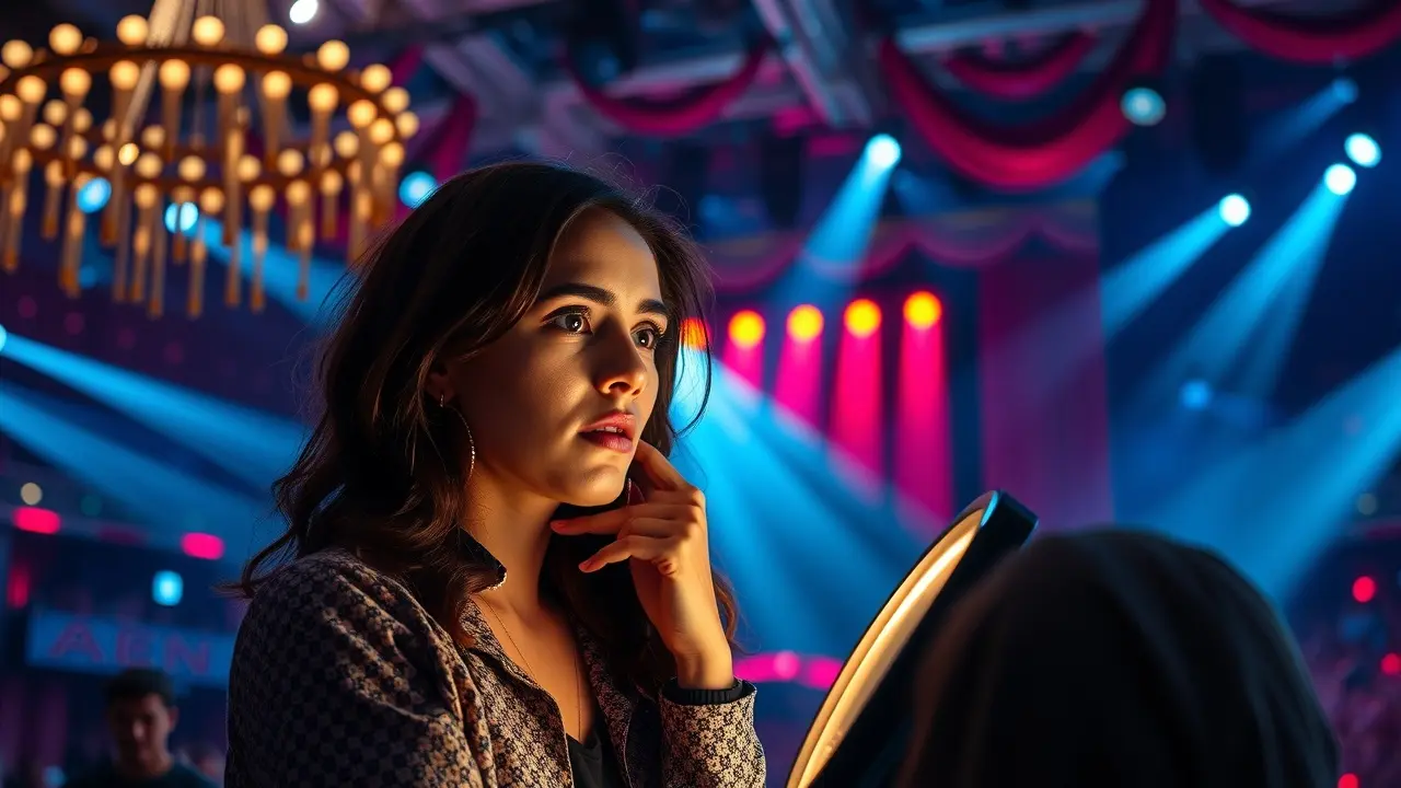 Pessoa preocupada consultando horário de show