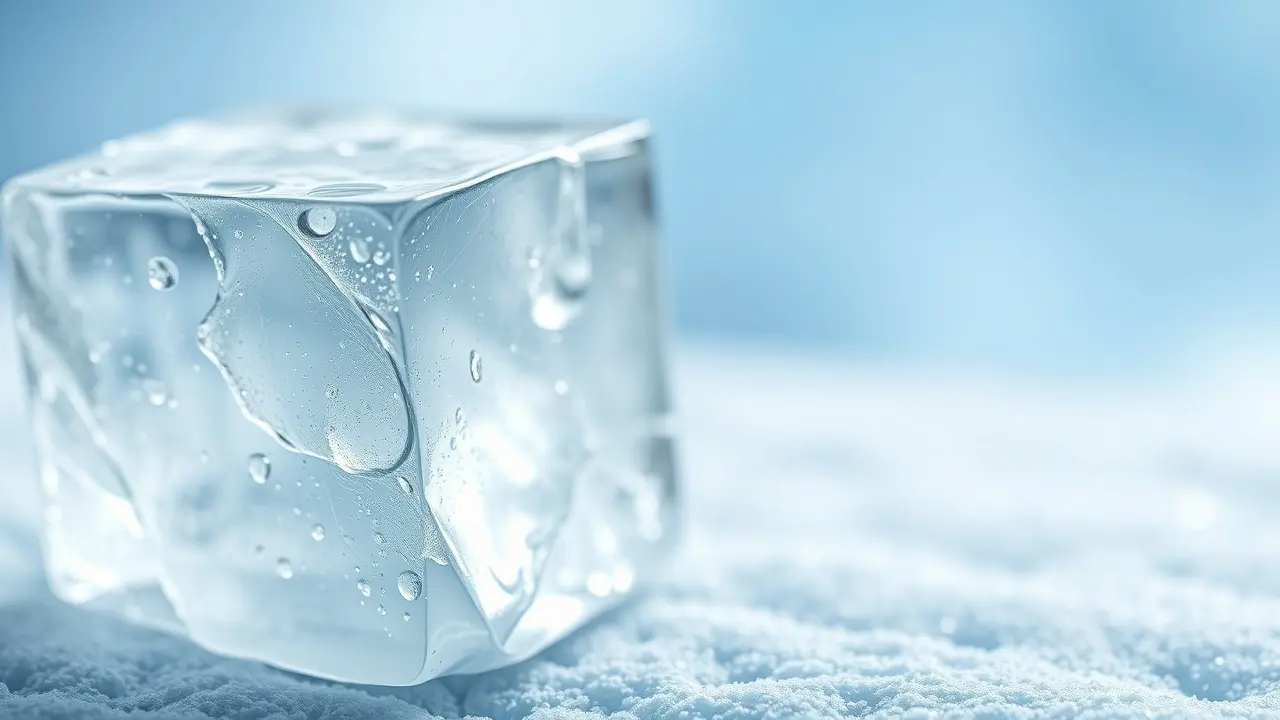 Sonhar com Ice Cube: Descubra o Significado e as Mensagens Ocultas Close de Ice cube derretendo com gotas de água