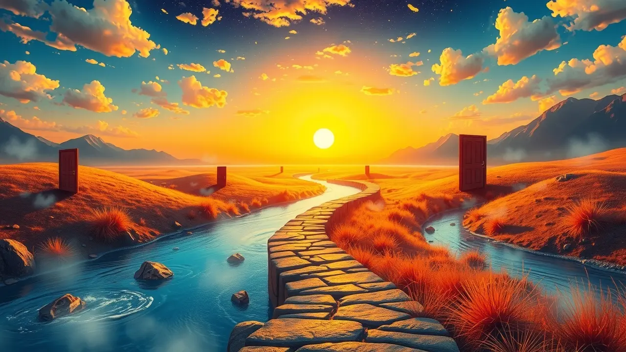 Desvendando os Mistérios: O Significado Oculto de Sonhar com Ida Caminho onírico iluminado pelo sol, simbolizando uma nova jornada.