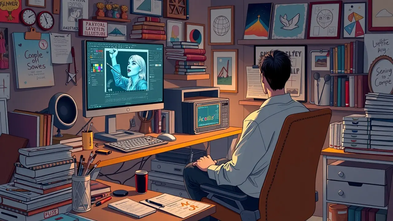 O Significado Profundo de Sonhar com Ilustração: Desvendando Seus Mistérios Pessoa criando ilustração digital