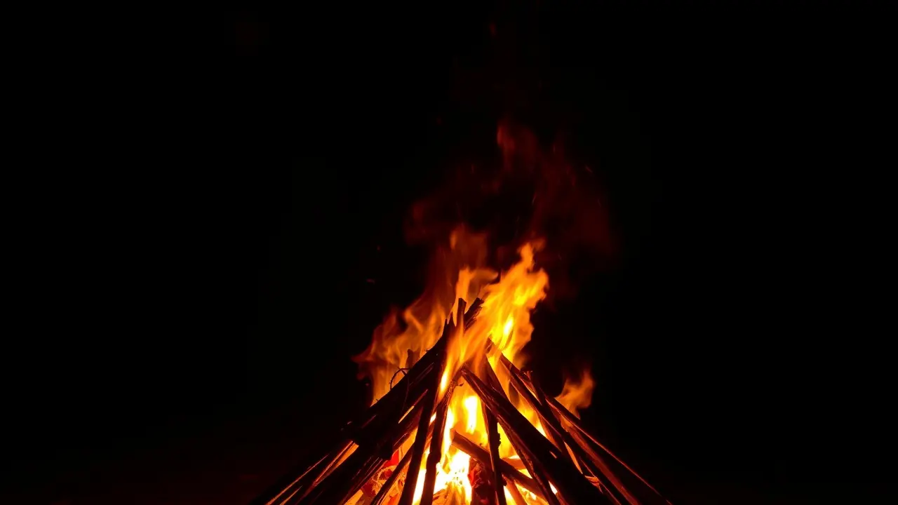 Significado de Sonhar com Incineração: Desvendando os Símbolos Pira funerária em chamas, simbolismo de transformação.