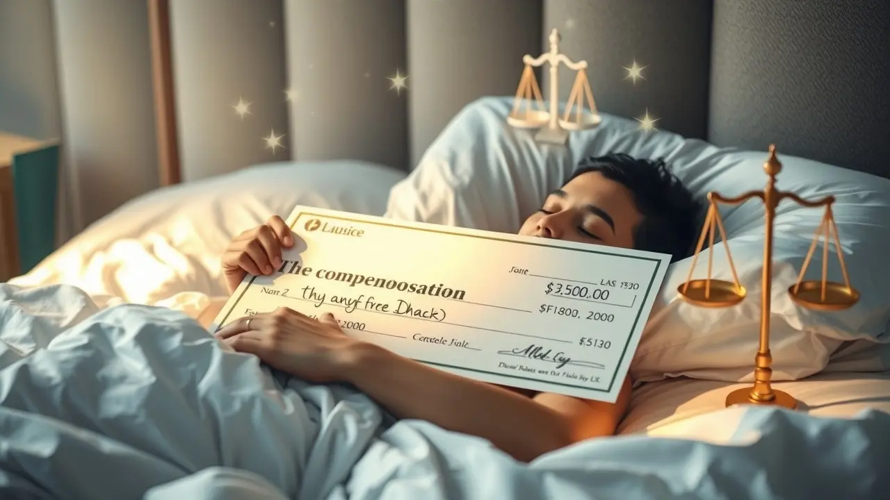 Significado de Sonhar com Indenização: Descubra as Mensagens Ocultas Mulher sorrindo ao receber cheque de indenização em sonho