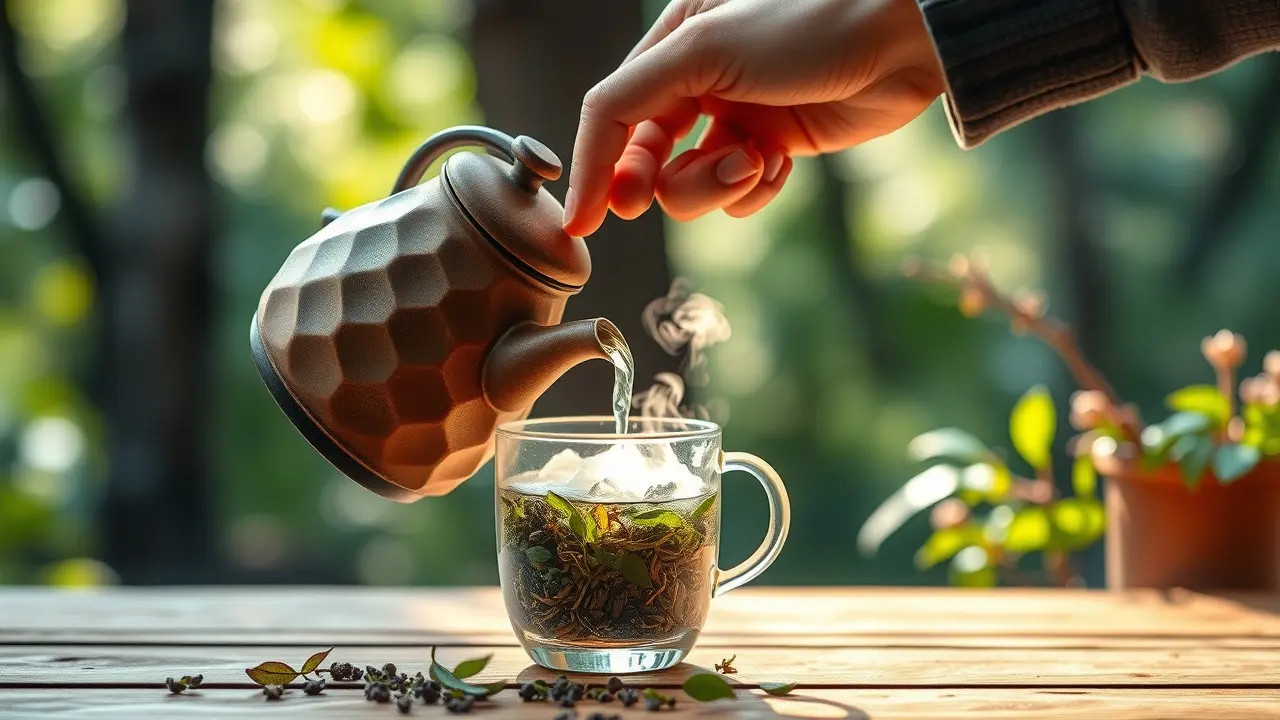 Infusão relaxante de ervas aromáticas