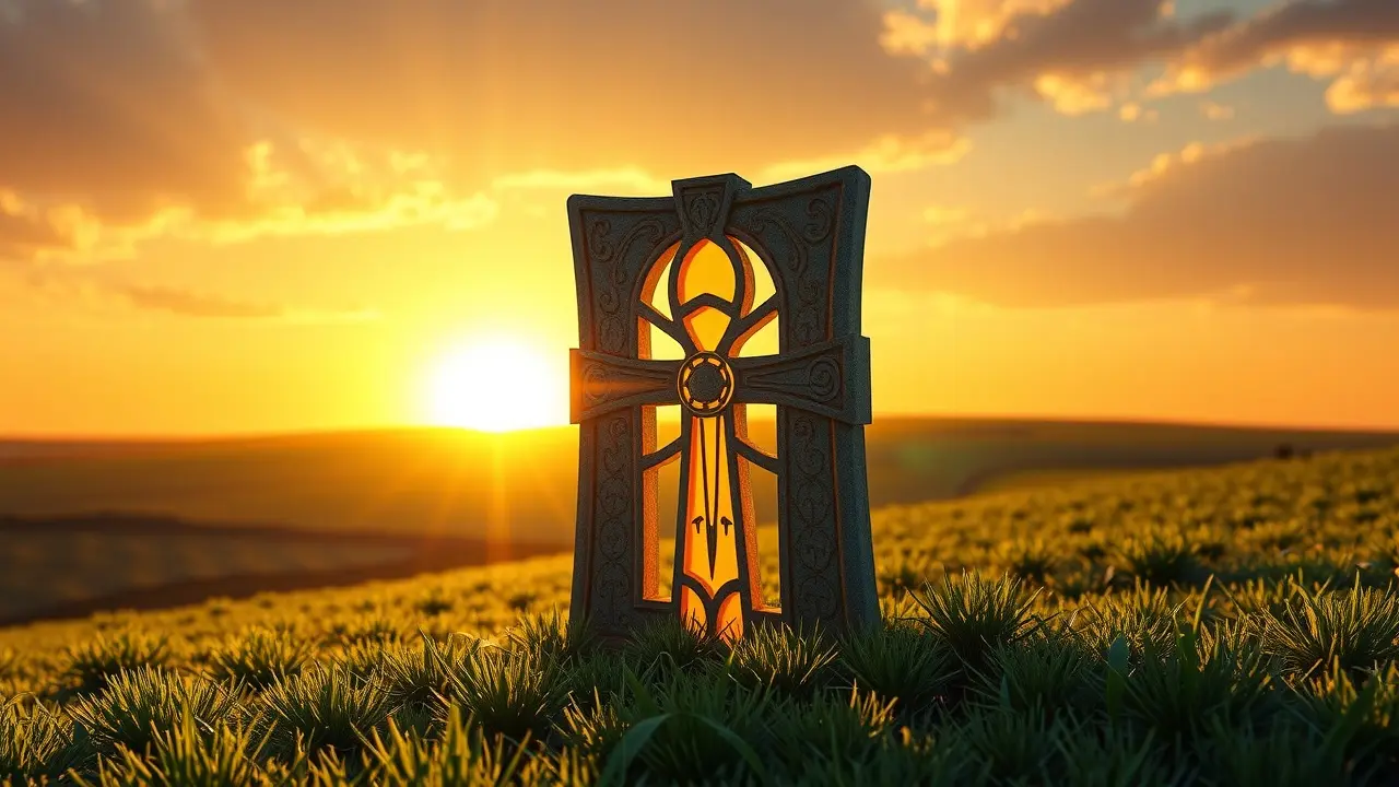 Sonhar com Ingwaz: Descubra o Significado Oculto e Sua Interpretação Runa Ingwaz brilhando em campo fértil