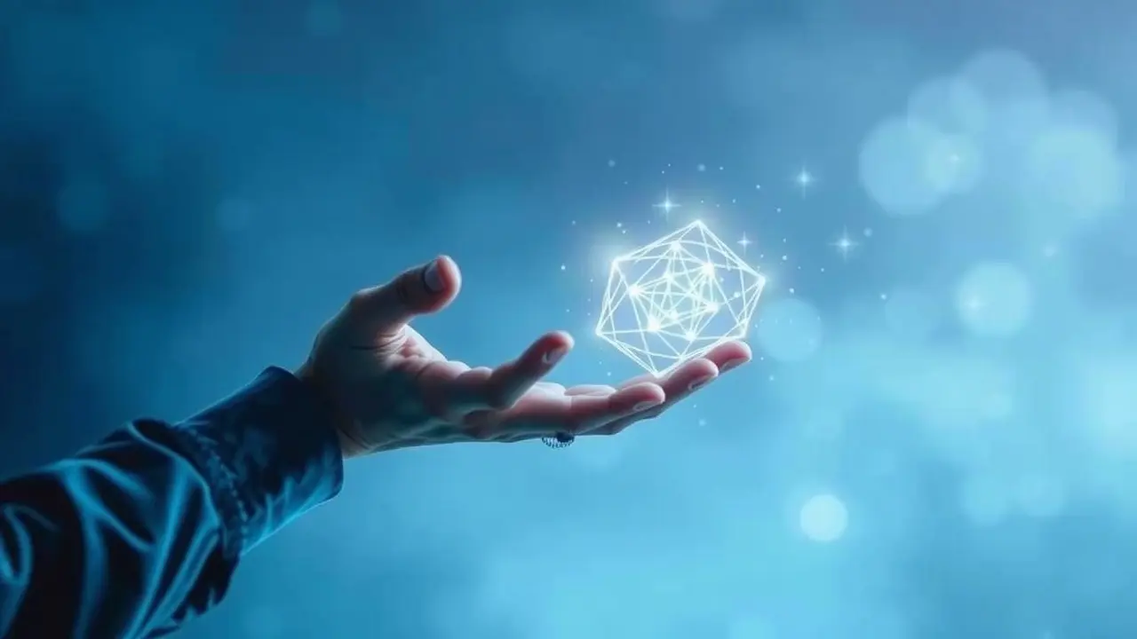 Sonhar com Instanciação: Desvende os Significados Ocultos Pessoa materializando forma geométrica brilhante. Interpretação de sonho com instanciação