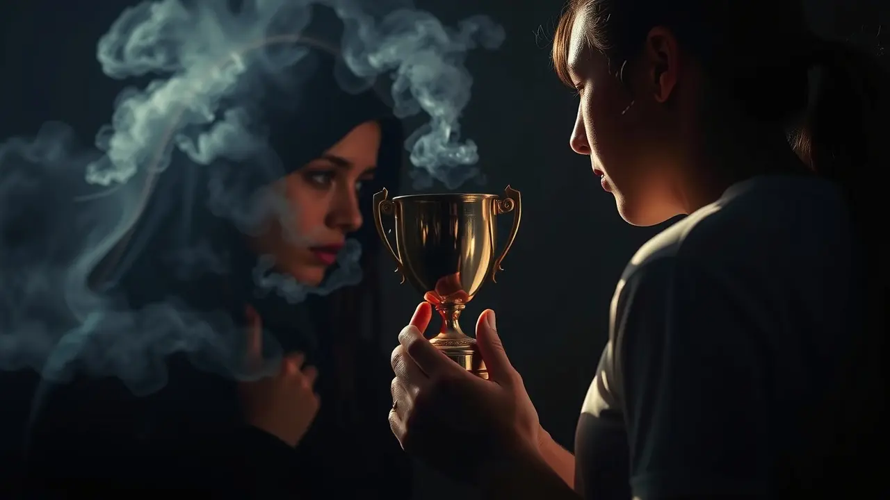 Sonhar com Inveja: Descubra o Significado e Como Lidar Pessoa olhando com inveja para troféu em sonho.