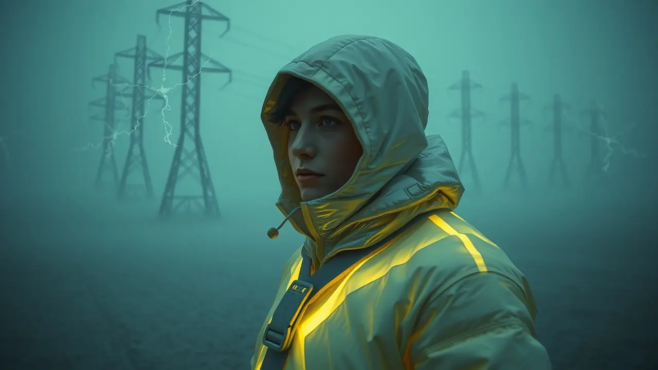 Pessoa envolta em isolamento térmico luminoso