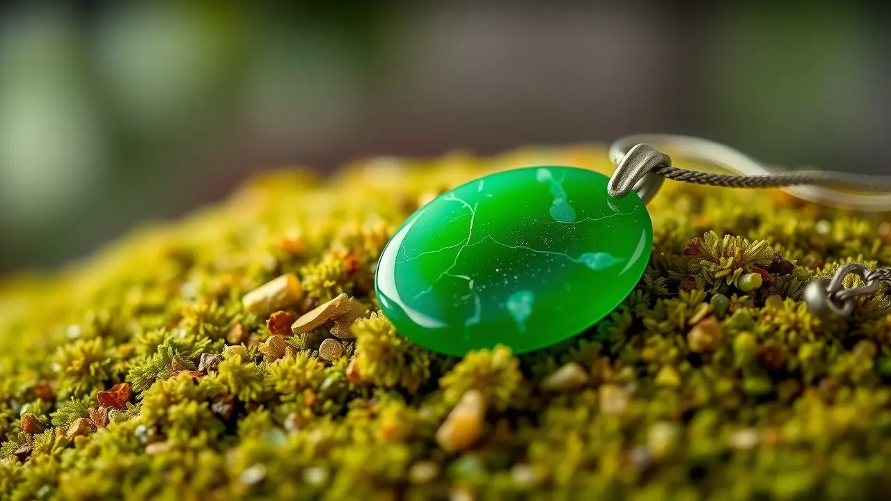 Significado de Sonhar com Jade: Desvende os Mistérios! Pingente de jade verde em close-up