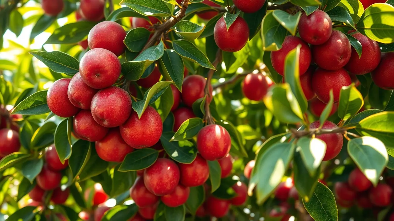 Jambeiro com frutos maduros.