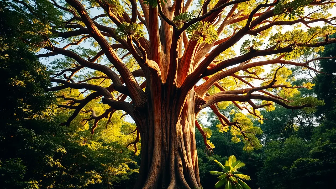 Significado de Sonhar com Jatobá: Interpretações e Simbolismos Jatobá imponente em floresta brasileira.
