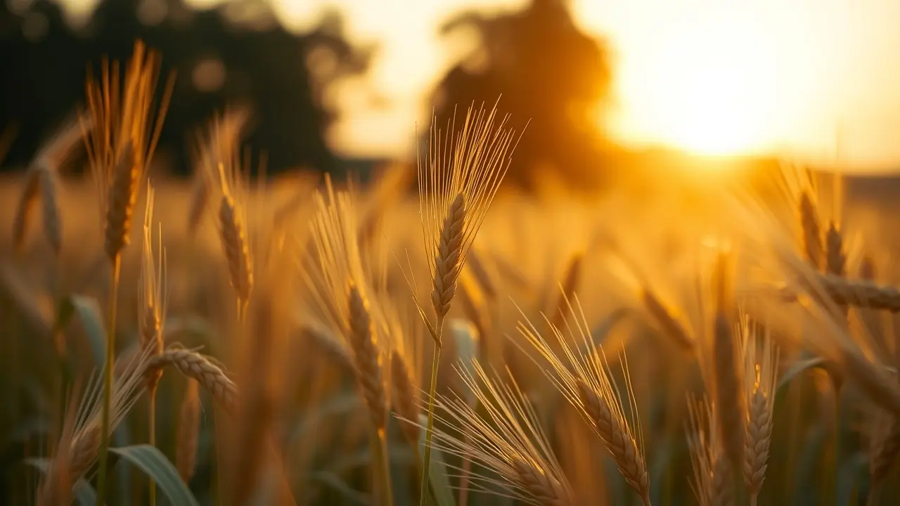 Runa Jera dourada brilhando em campo de trigo