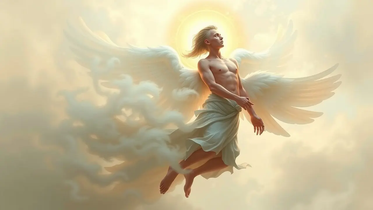 Ilustração de Kairós, deus grego do tempo oportuno.