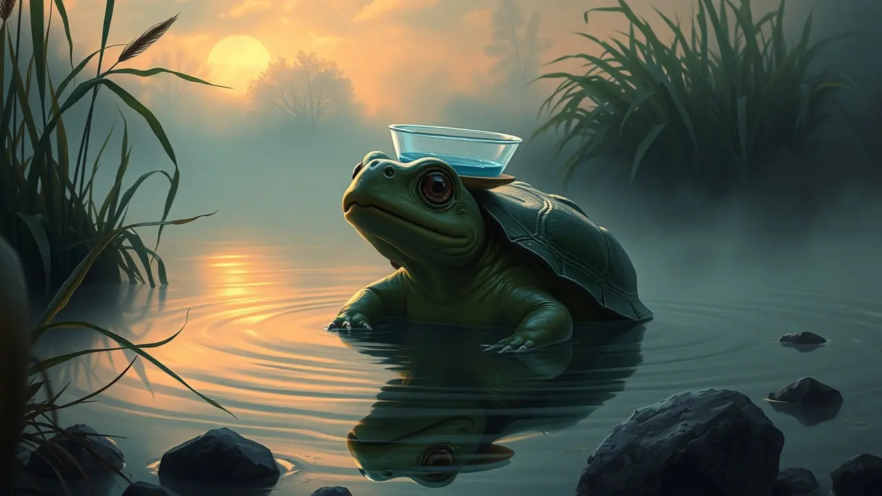 Kappa emergindo de um lago - Interpretação de sonhos