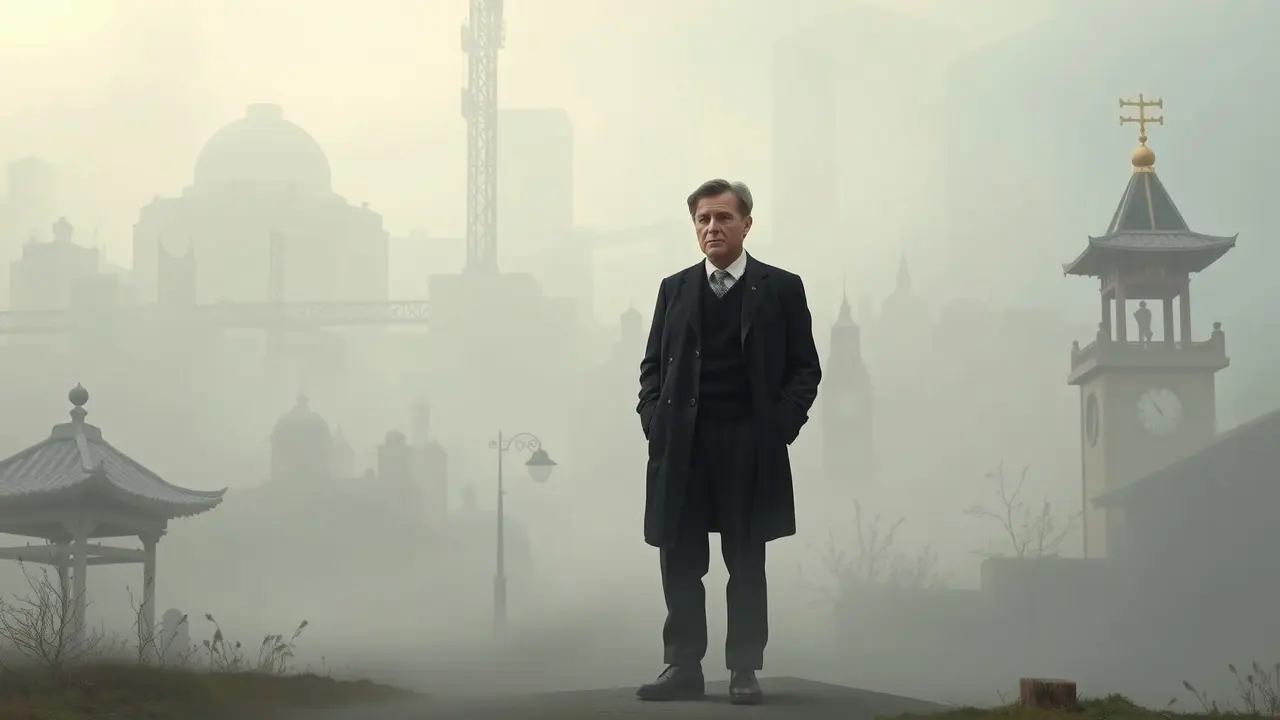 Sonho com Kazuo Ishiguro: paisagem melancólica.