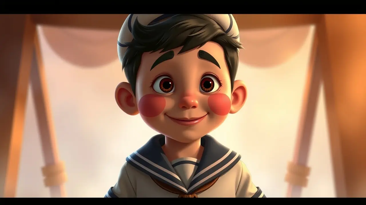 Ilustração de Kiko com roupa de marinheiro.