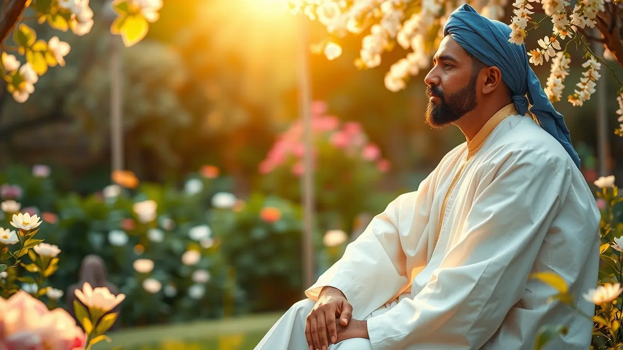 Significado de Sonhar com Kipá: Decifrando os Símbolos Religiosos em Seus Sonhos Homem de kipá em jardim onírico