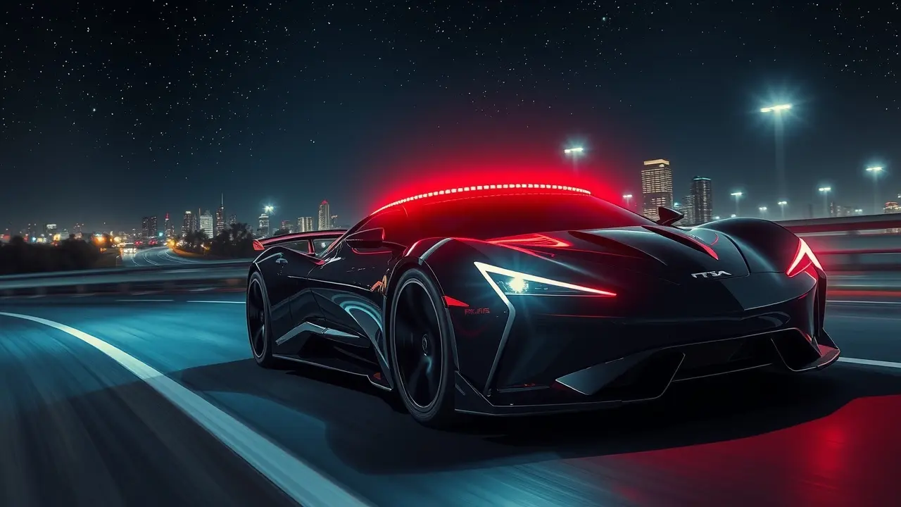 Sonhar com Knight Rider: O Que Significa? Carro preto futurista com scanner vermelho, Knight Rider