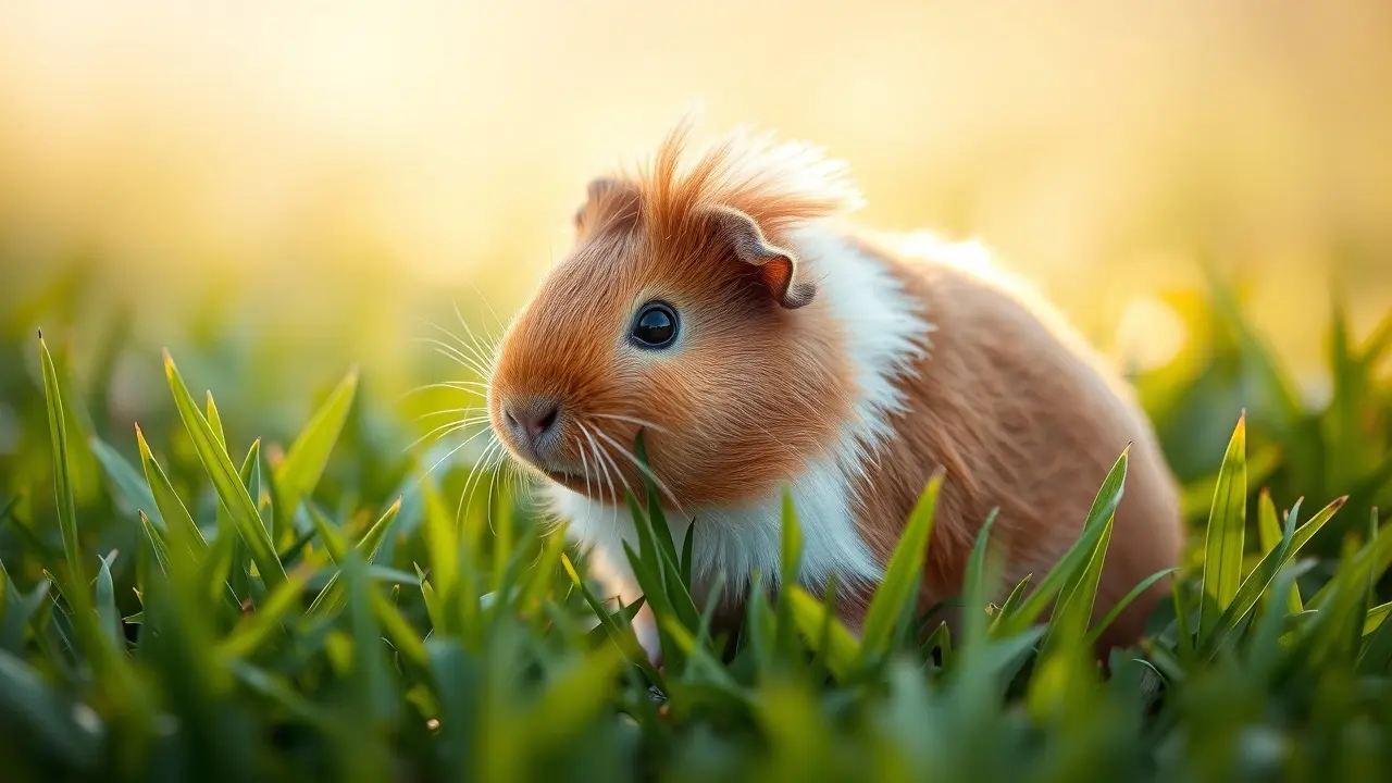 Um pequeno kuí fofo na grama