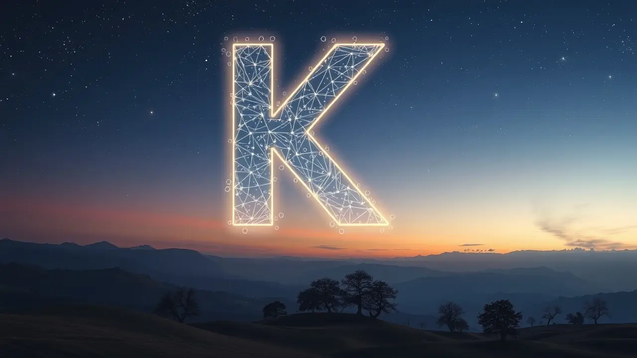 Sonho com letra K luminosa