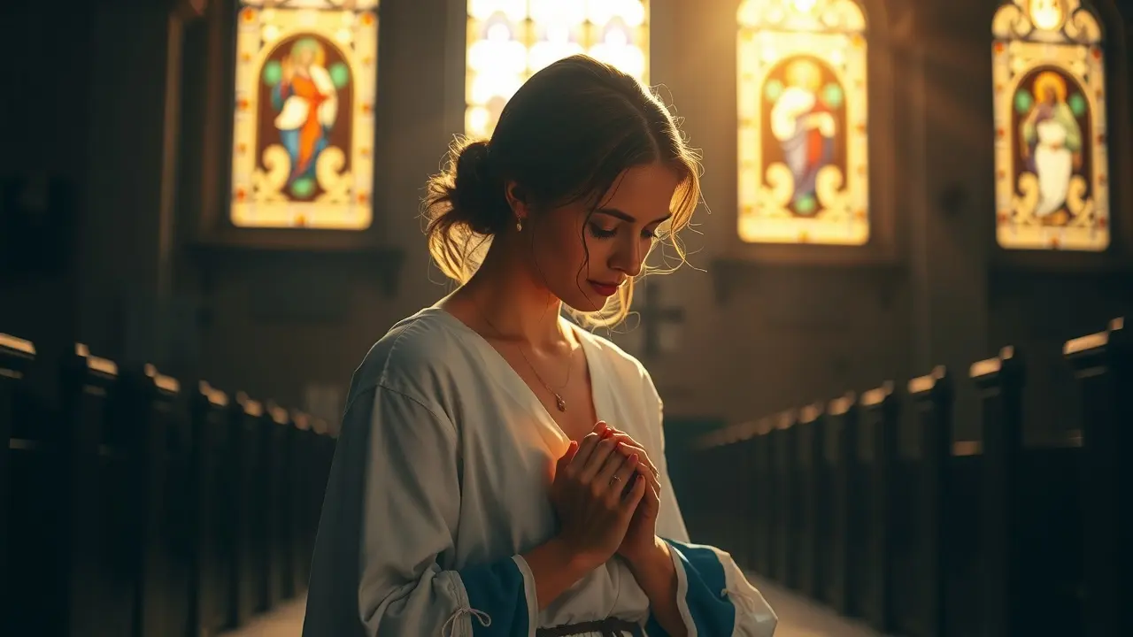 Significado de Sonhar com Ladainha: Interpretações e Simbolismos Mulher rezando ladainha em igreja