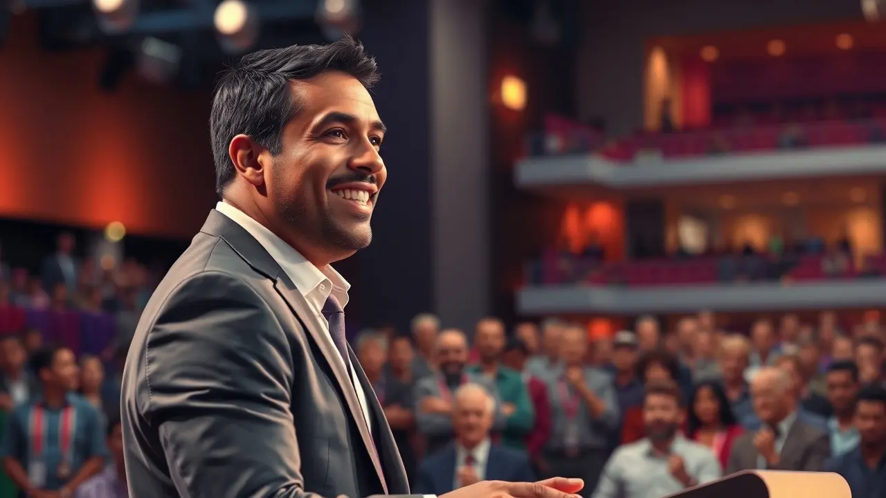 Significado de Sonhar com Lair Ribeiro: Uma Análise Detalhada Lair Ribeiro sorrindo no palco, dando uma palestra motivacional.