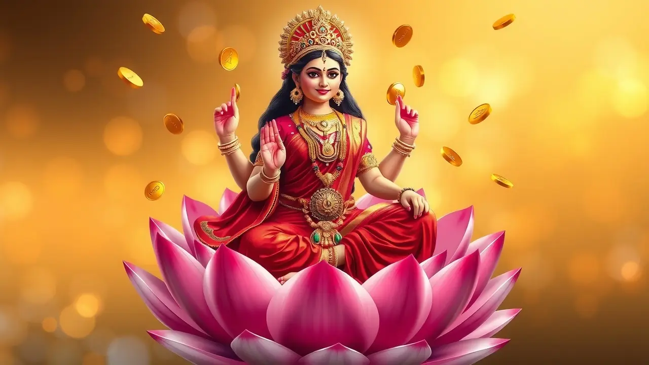 Sonhar com Lakshmi: Descubra o Significado e a Fortuna Que Te Espera Lakshmi, deusa da prosperidade, em sonho.