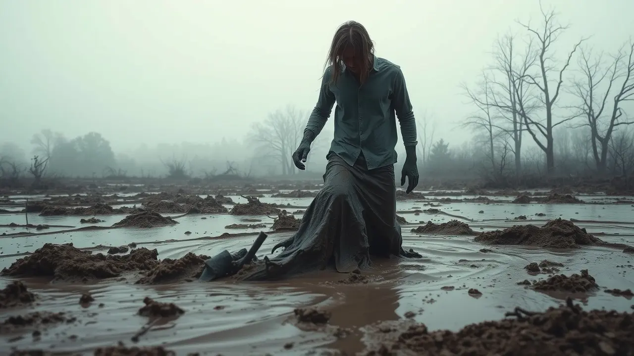 Sonhar com Lama: Descubra os Significados e Interpretações! Pessoa lutando na lama em sonho