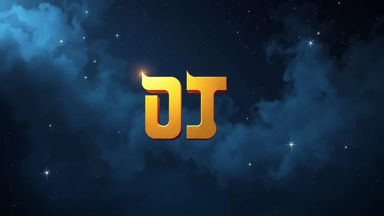 Significado de Sonhar com Lamed: Uma Jornada de Aprendizado e Propósito Letra Lamed dourada brilhando em fundo azul onírico