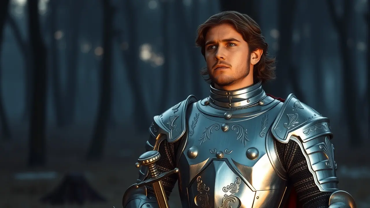 Sonhar com Lancelot: Desvende os Mistérios do Seu Subconsciente Sir Lancelot em armadura na floresta