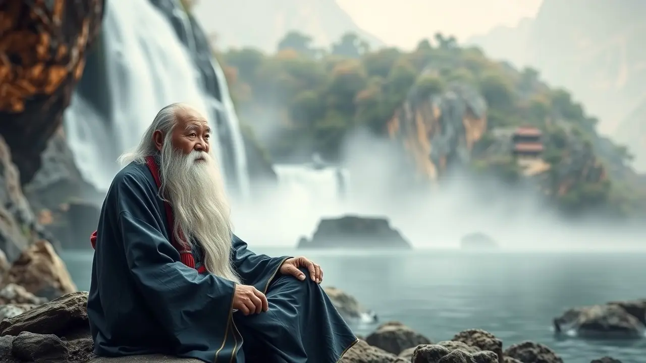 Sonhar com Lao Tsé: Desvendando os Significados Profundos Lao Tsé em paisagem montanhosa