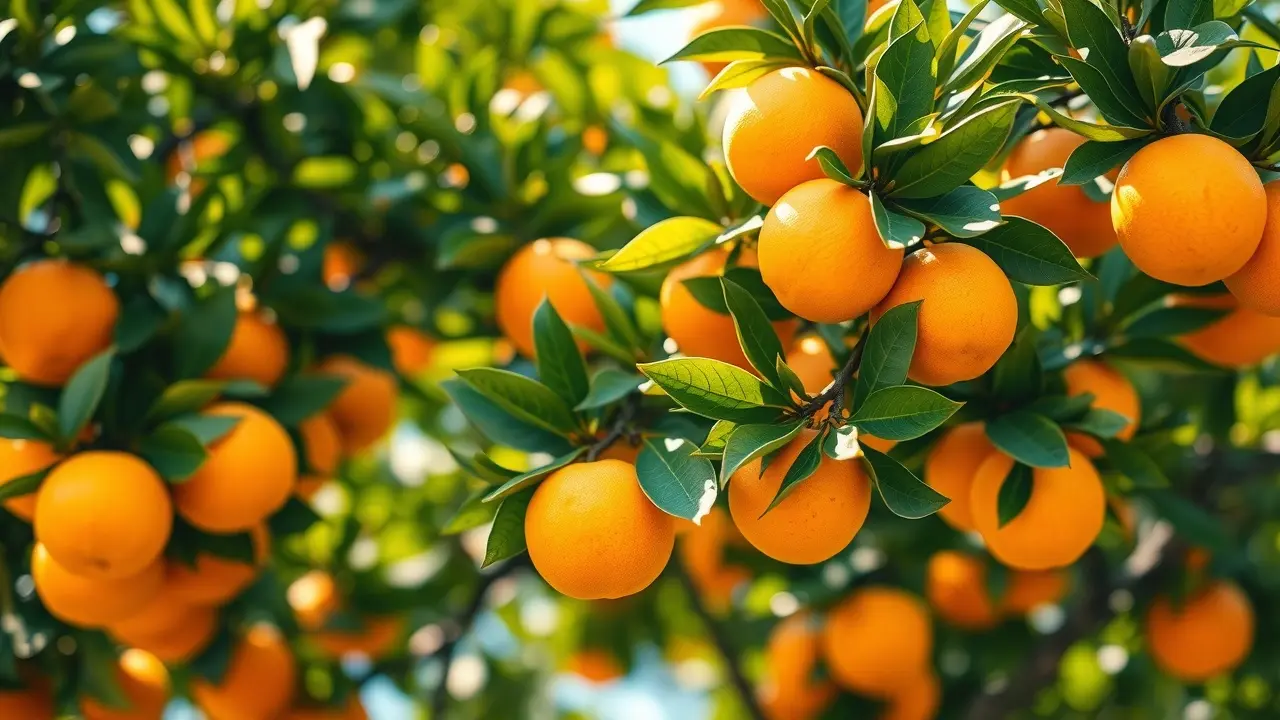 Significado de Sonhar com Laranja: Descubra as Mensagens do Inconsciente Pé de laranja carregado de frutos maduros