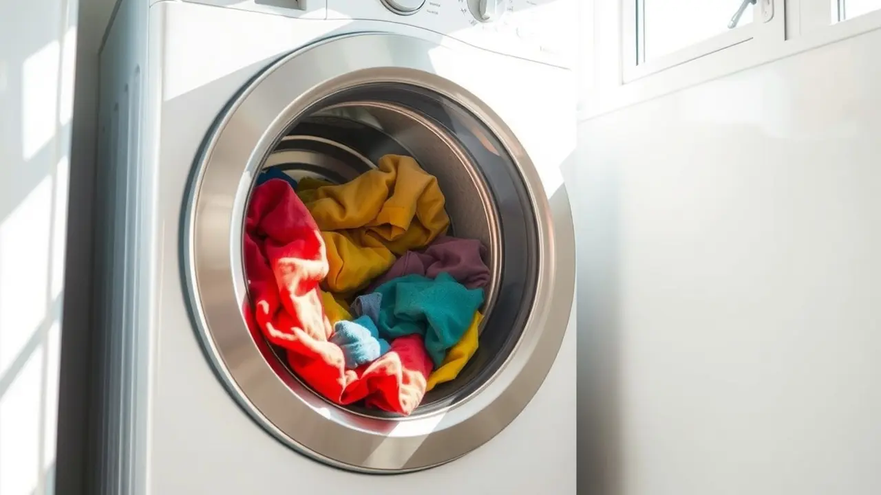 O Significado Profundo de Sonhar com Lavagem: Uma Análise Detalhada Máquina de lavar roupa colorida em funcionamento.