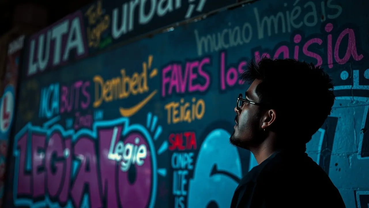 Sonho com letras da Legião Urbana em grafite