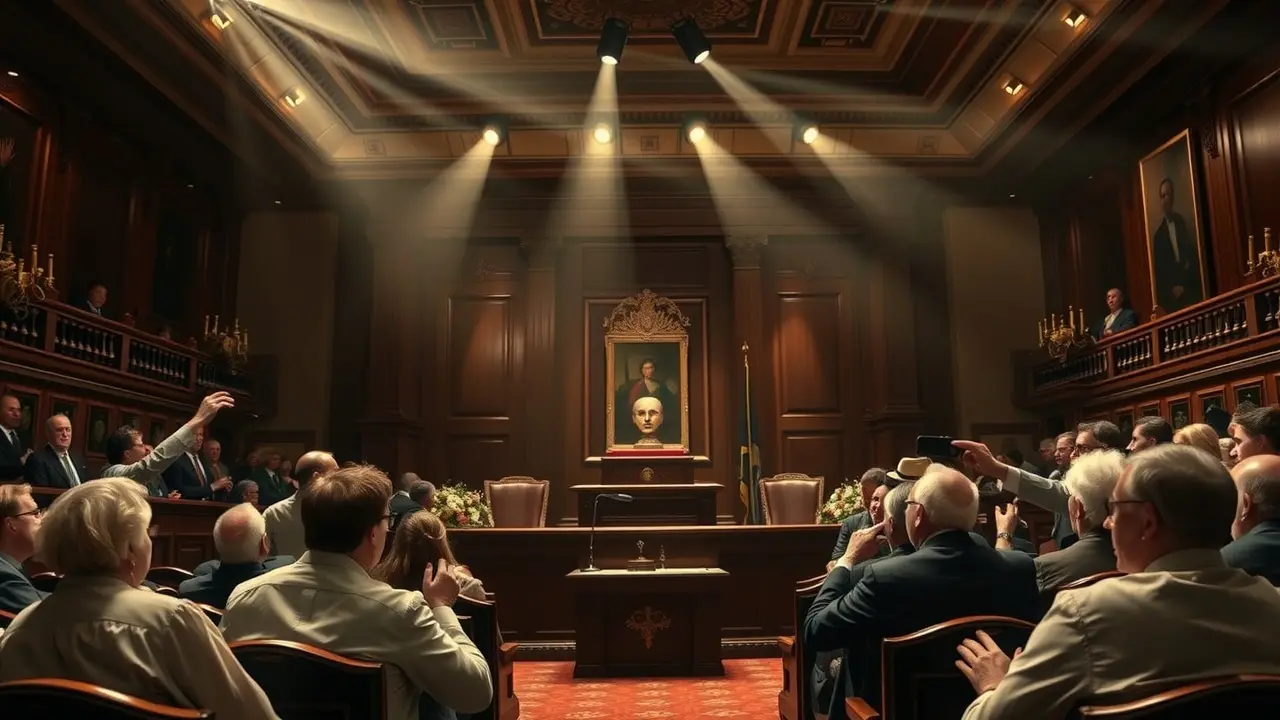 Leilão com pessoas dando lances